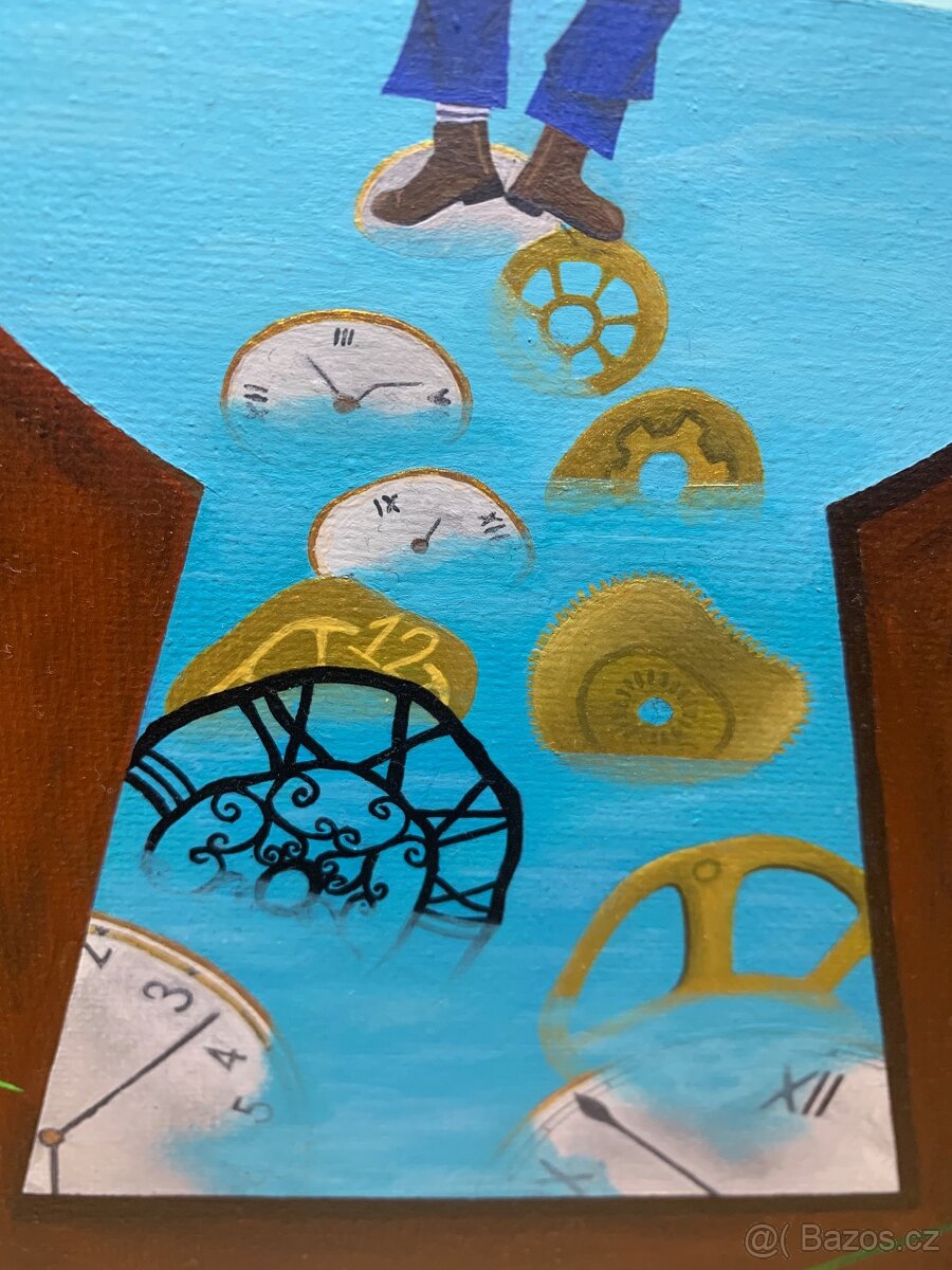 Ručně malovaný originální obraz – 🔑 Za dveřmi času - 3