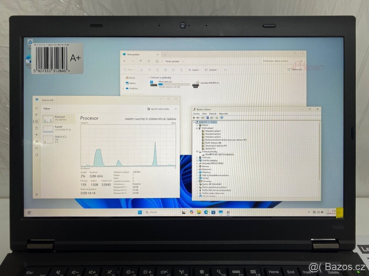 14” notebook ThinkPad T440p | FullHD IPS | 16GB | 256GB - 3