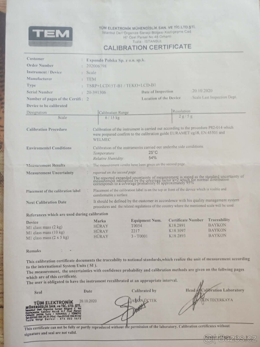 certifikovana váha - 3