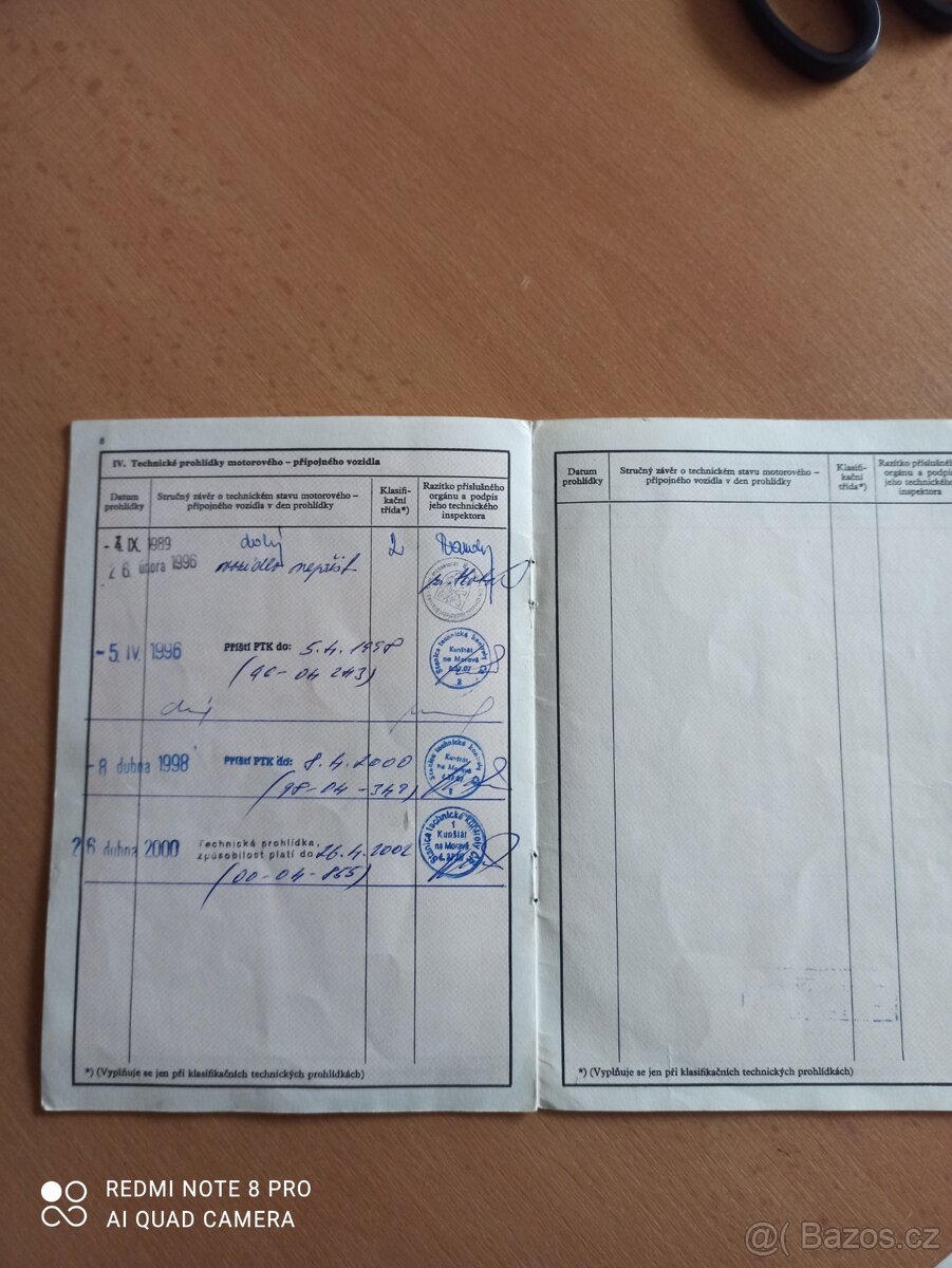 PRODÁM TECHNICKÉ PRŮKAZY škoda 105, 120 - 3