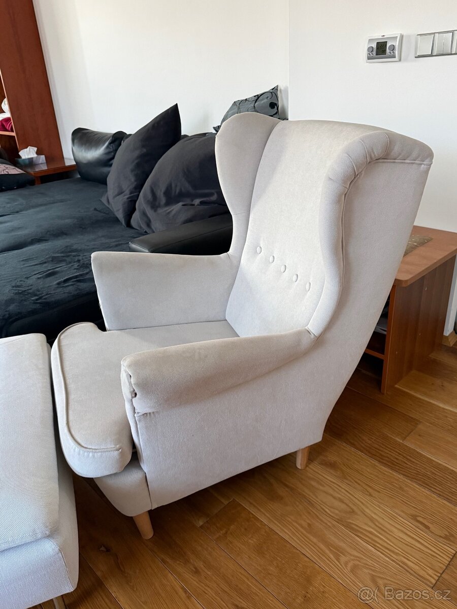 křeslo Ikea Strandmon a taburet - 3