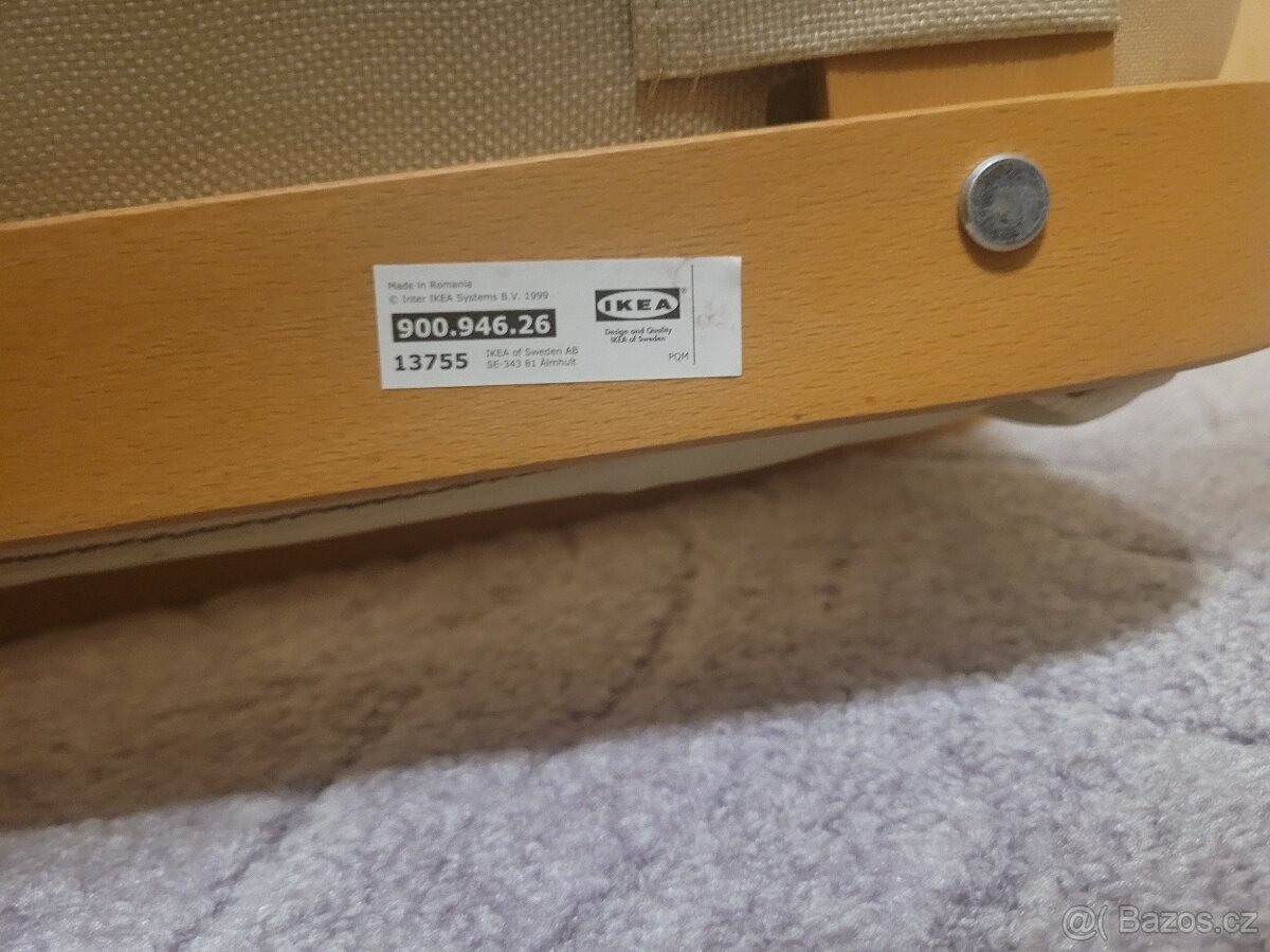 Kožené křeslo s podnožkou IKEA POANG - pravá kůže - 3