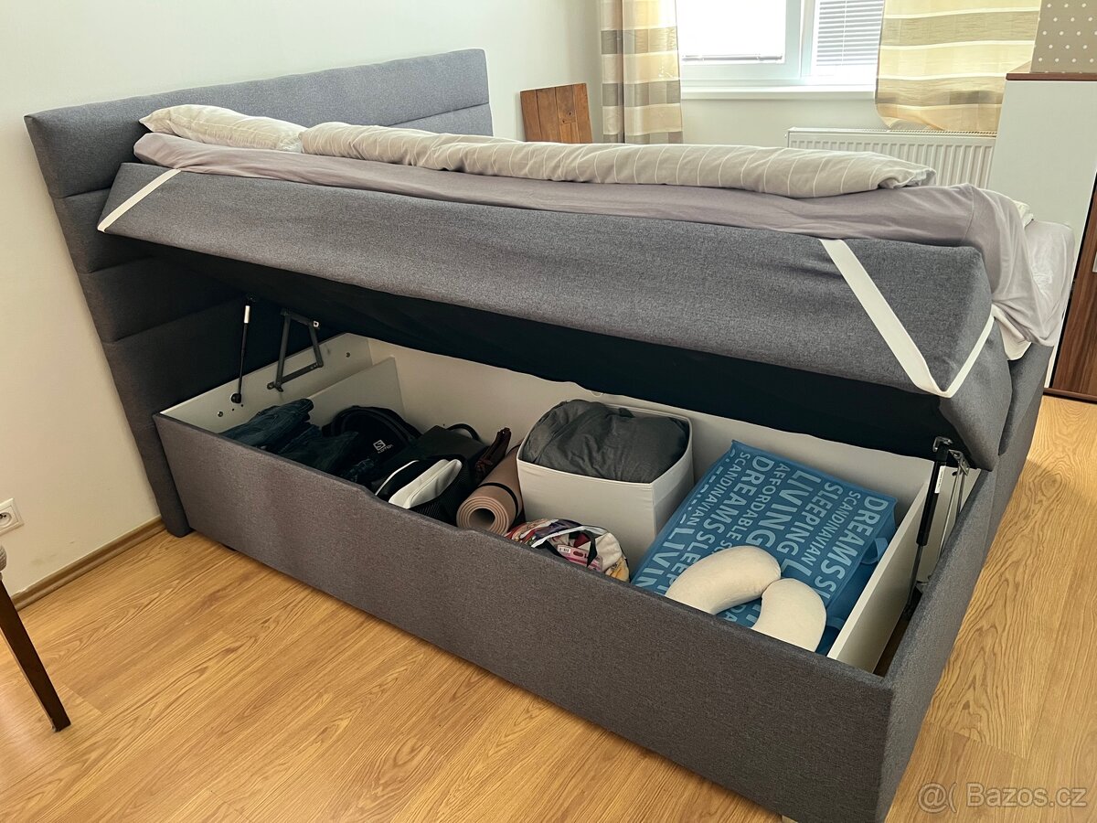 Čalouněná postel 160x200 s úložným prostorem - 3