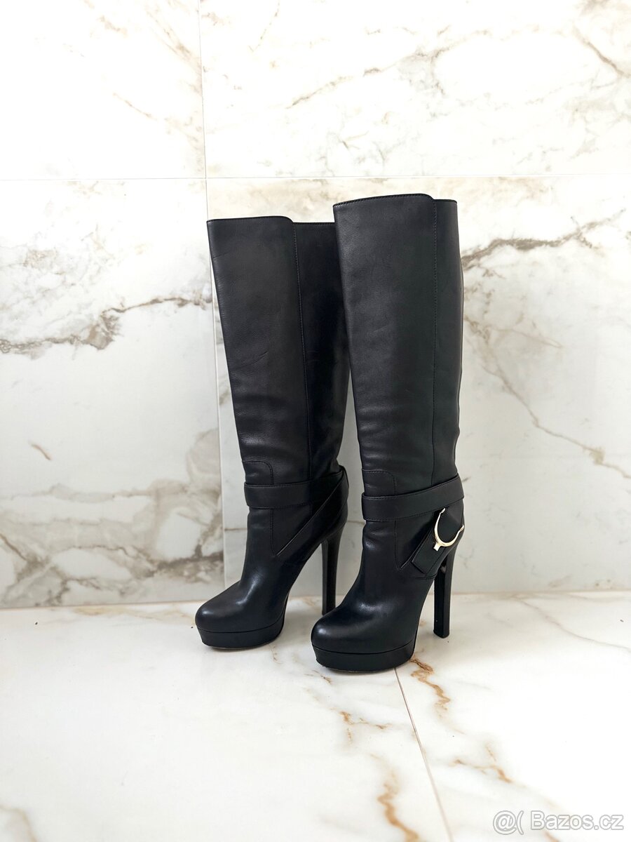 Kožené kozačky Gucci - 3