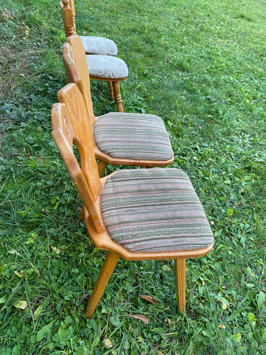 Židle dřevěné - polstrované - 3