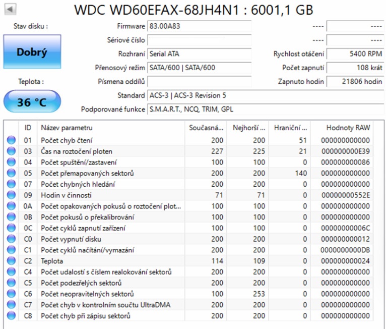 6TB HDD - WD60EFAX - 3