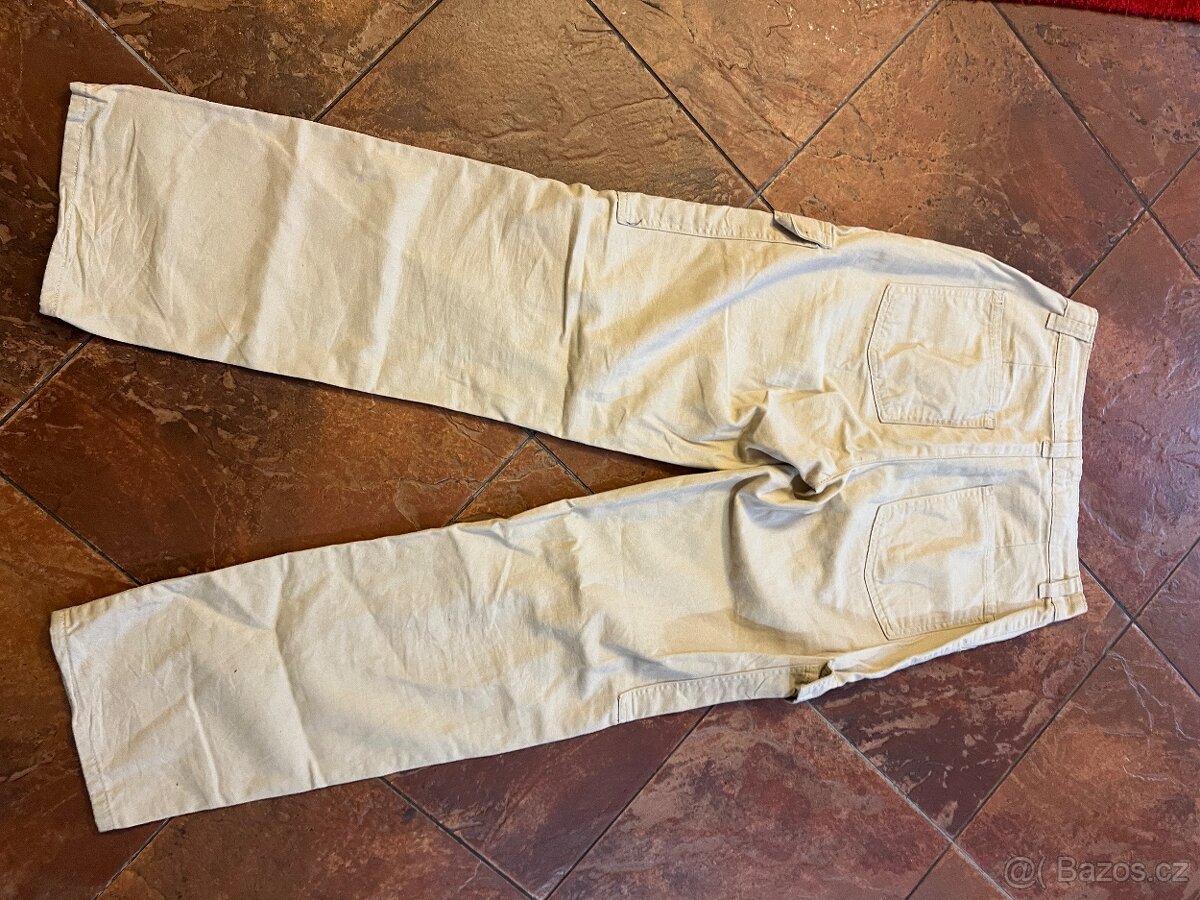 Plátěné kalhoty světlé - 3