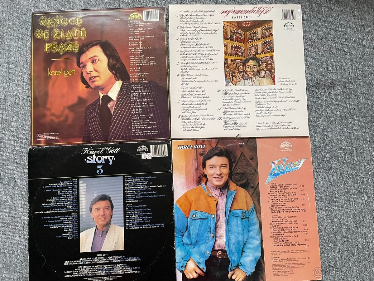 4x LP desky Karel Gott, 1x SP + originální plakát - 3