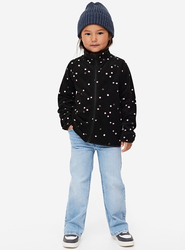 ☘️ Puntíkovaná MIKINA H&M fleecová černá vel. 122/128 ☘️ - 3