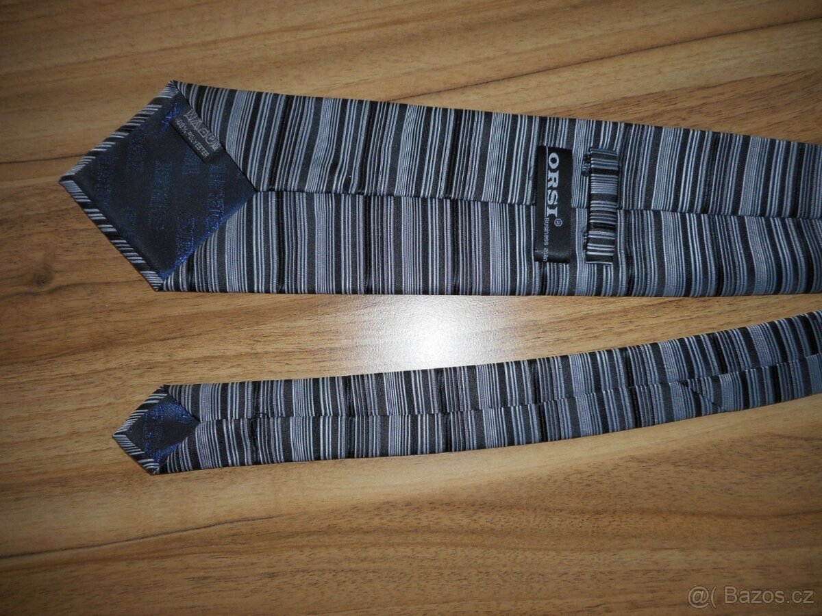 Pánská kravata – značka ORSI - šedá - 3
