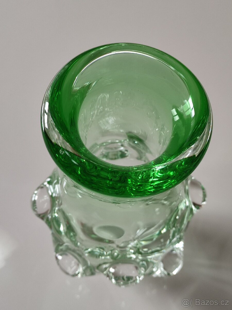 Váza zelená, L. Paleček, Škrdlovice, POŠTOVNÉ 50 Kč - 3