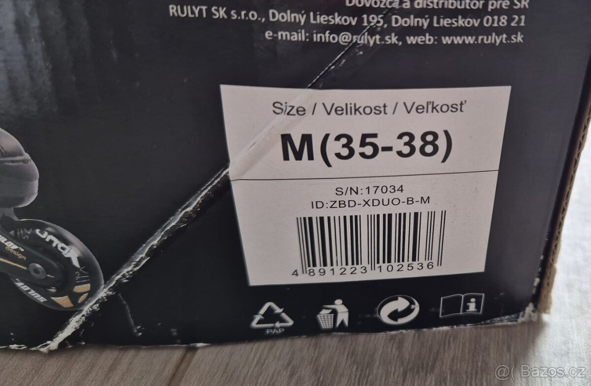 Dětské brusle,kolečkový 2V1.vel 35-38 - 3