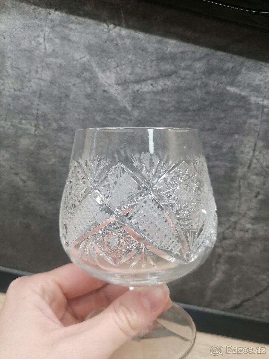 Retro broušené sklenice (5 ks) - 3