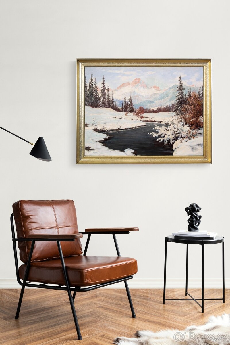 Zimní hory, sign.Strasser, 900 × 700 mm - 3