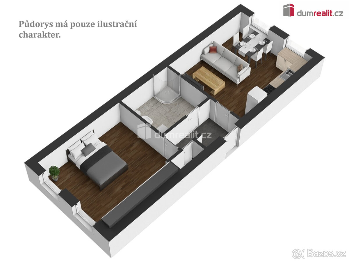 Pronájem, byt 2+kk, 51 m2, Klavíkova, České Budějovice 3 - 3