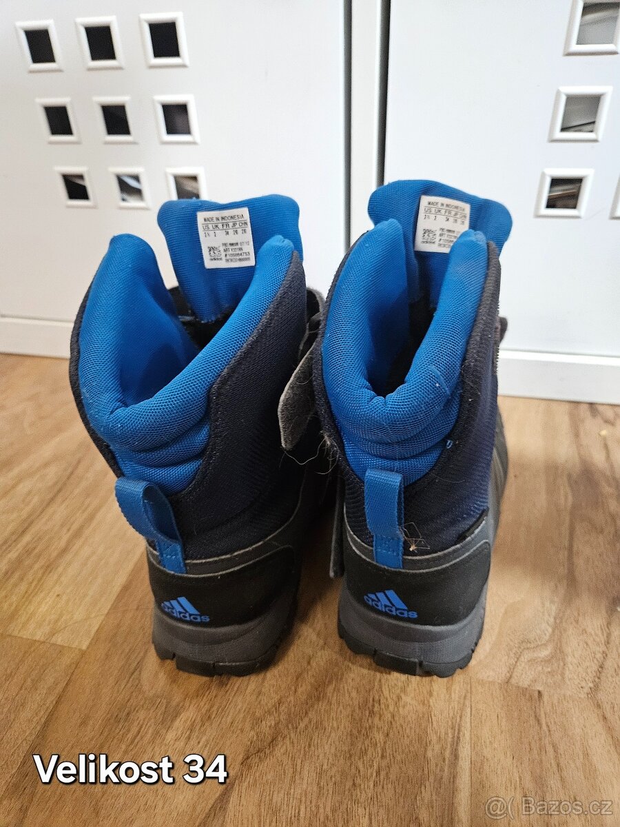 Dětské zimní boty Adidas modré velikost 34 - 3
