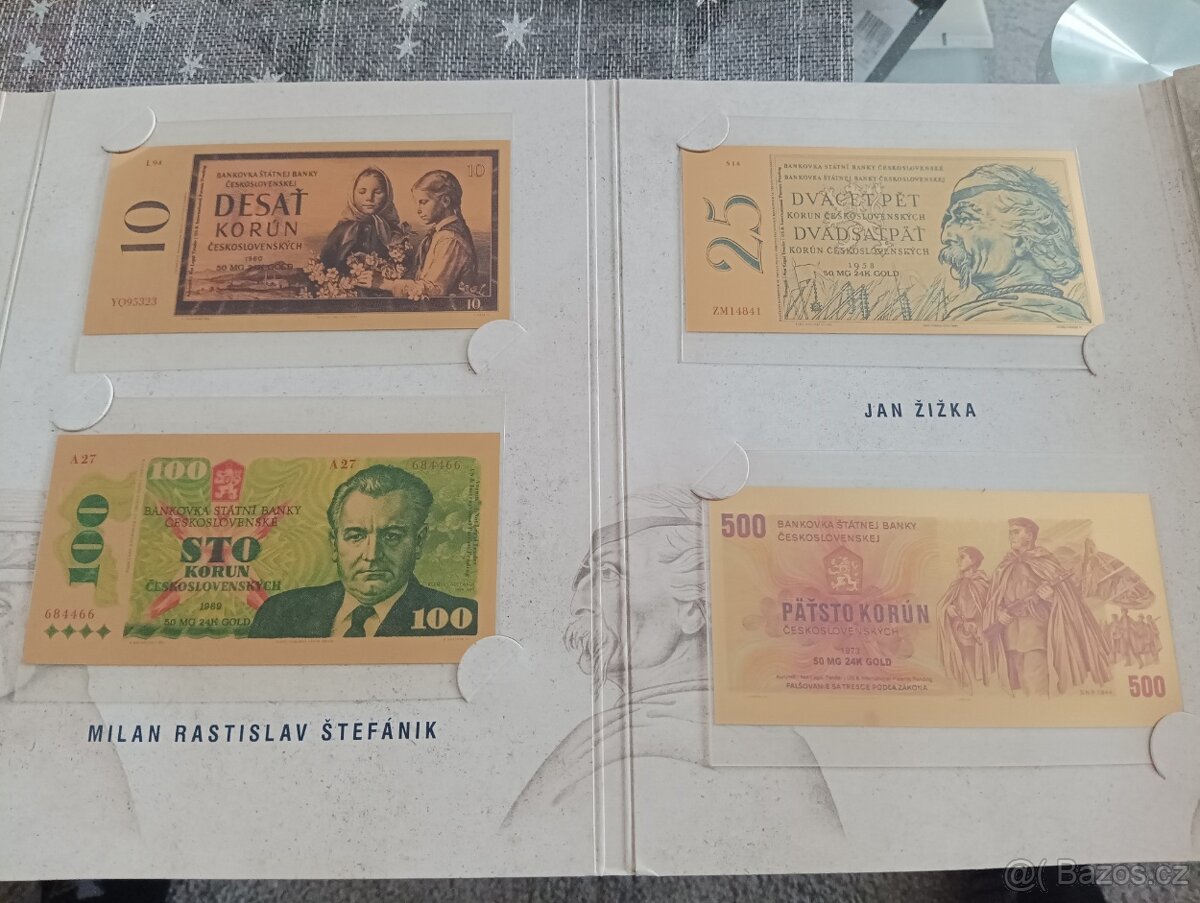 Zlaté československé bankovky, super stav - 3