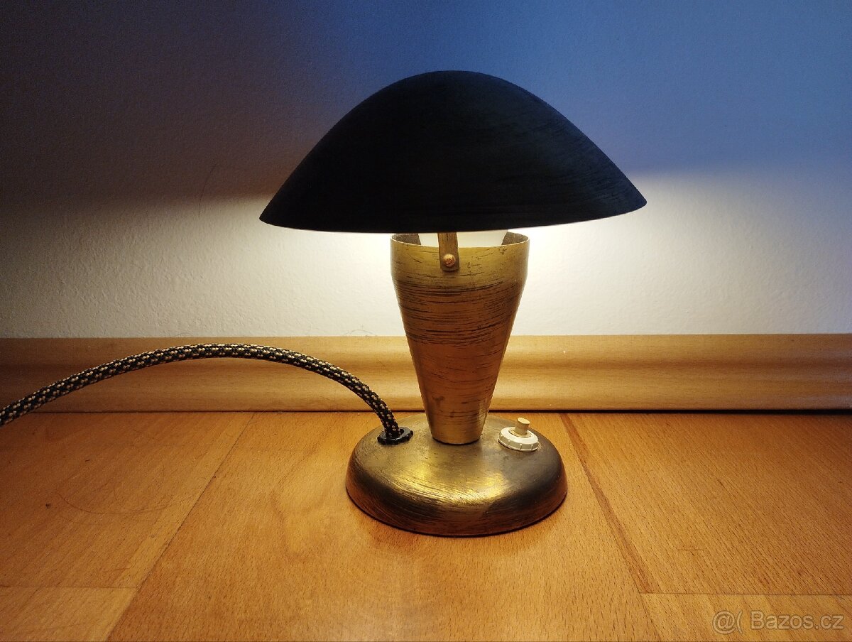 Retro mosazná lampička hříbek - 3