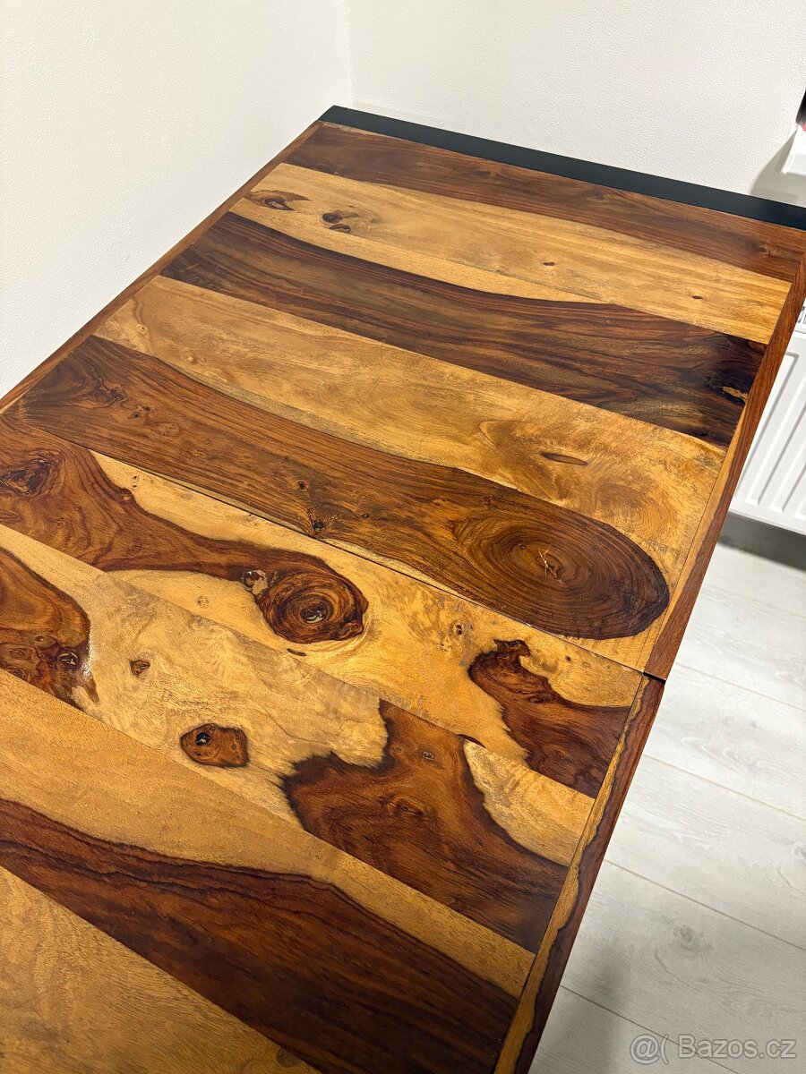 Pracovní stůl 140 x 70 x 75 cm masivní sheeshamové dřevo - 3