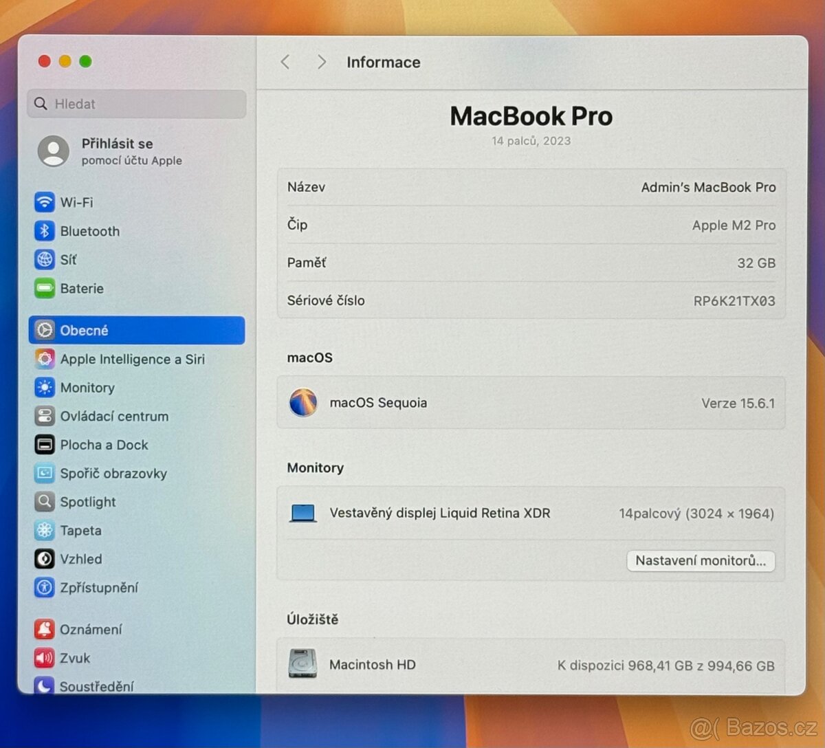 MacBook Pro 14” 2023 M2 PRO /32GB RAM/1TB SSD/Záruka - 3