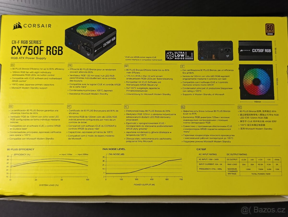 Corsair CX750F RGB 750W – rozbaleno, nepoužito, orig. balení - 3
