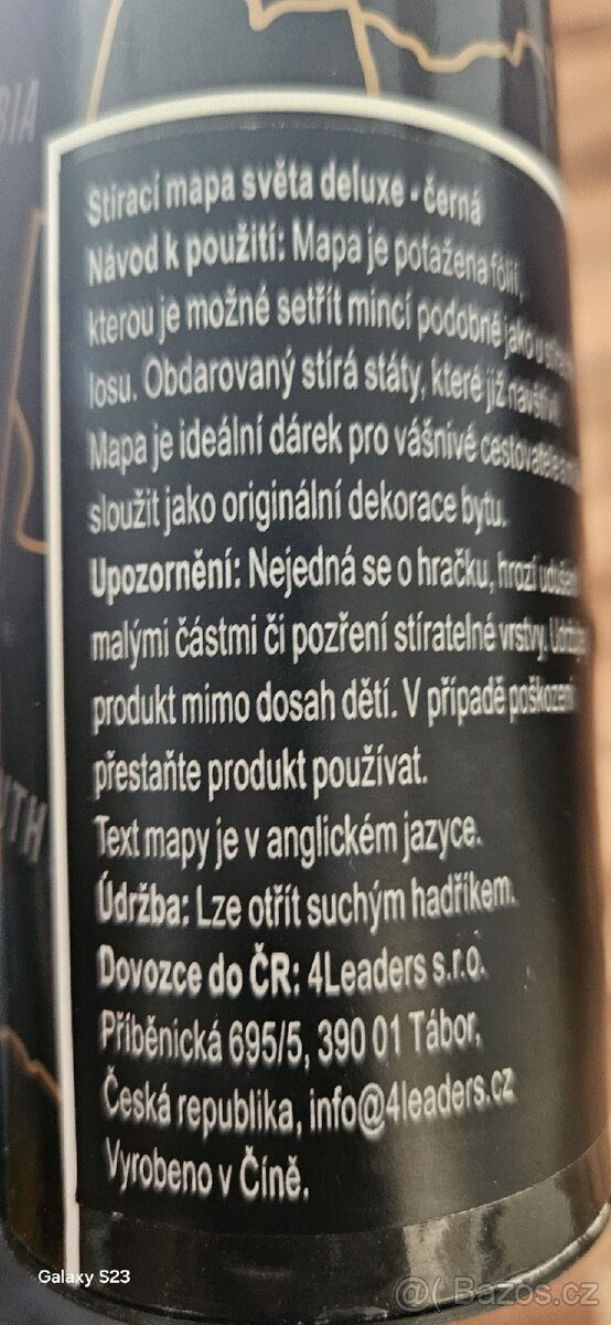 Stírací mapa světa Deluxe - černá - 3