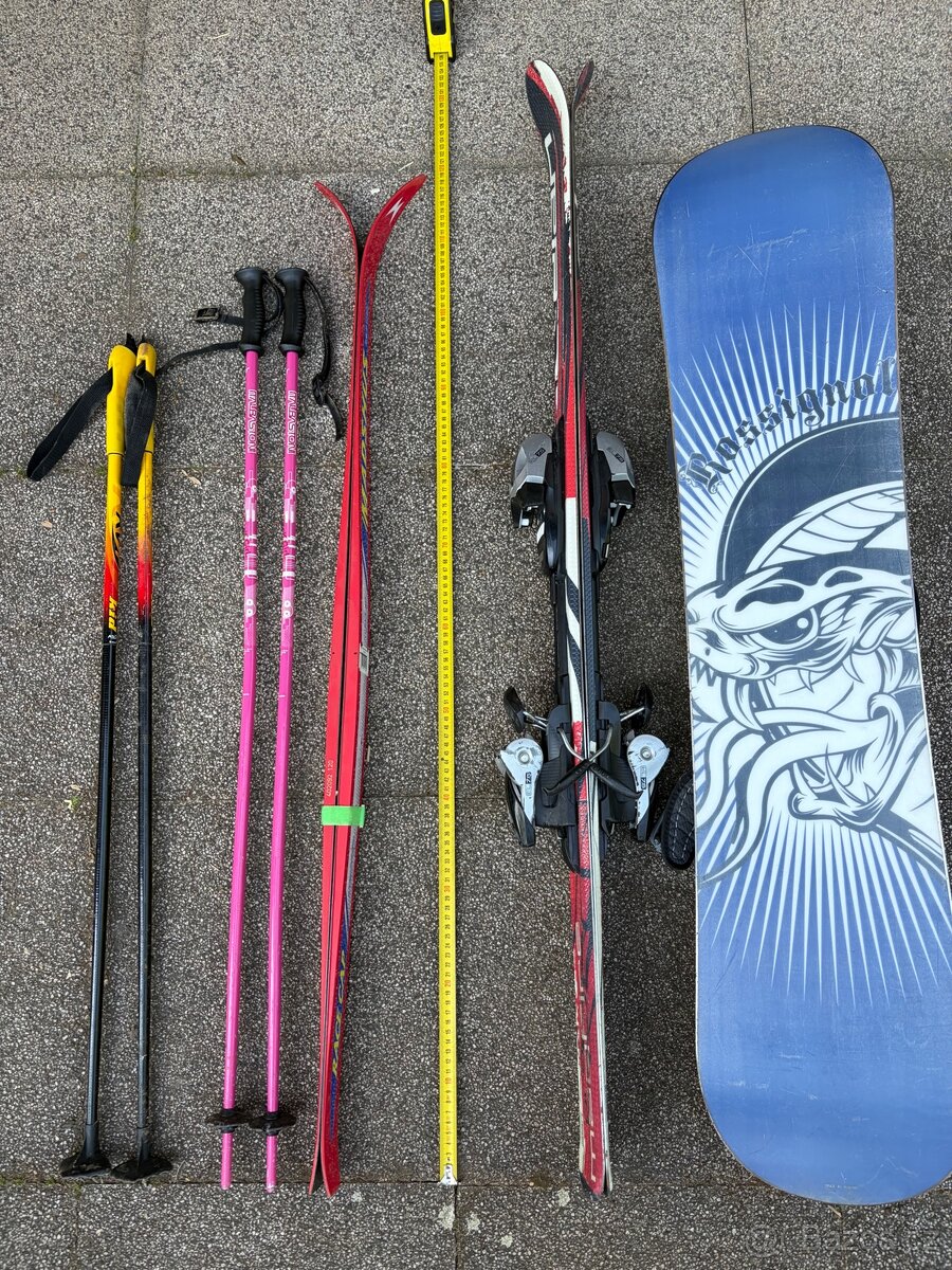 Snowboard, běžky, hůlky - 3
