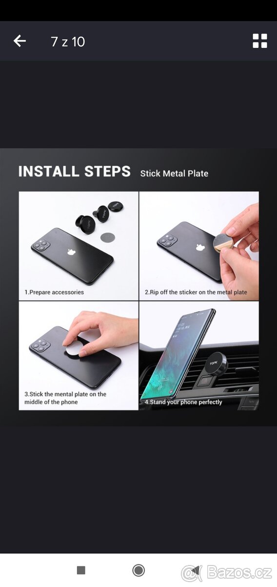 Magnetický držák na mobil do auta - 3