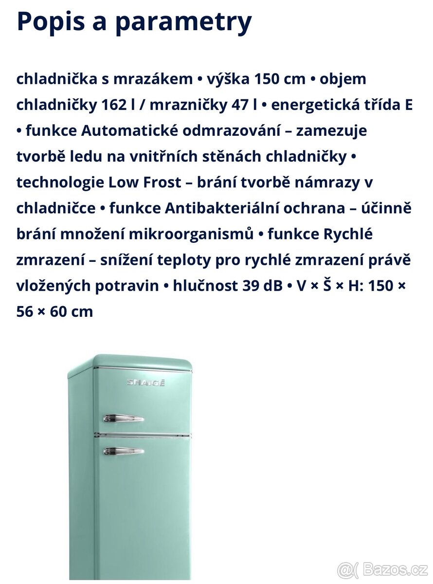 Retro lednice Snaige - 3