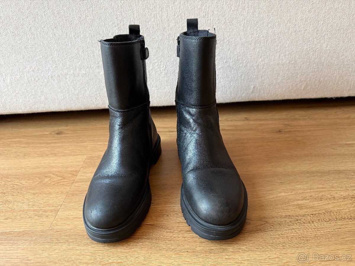 Kožené nižší kozačky Esprit vel. 35. Pravá kůže. - 3