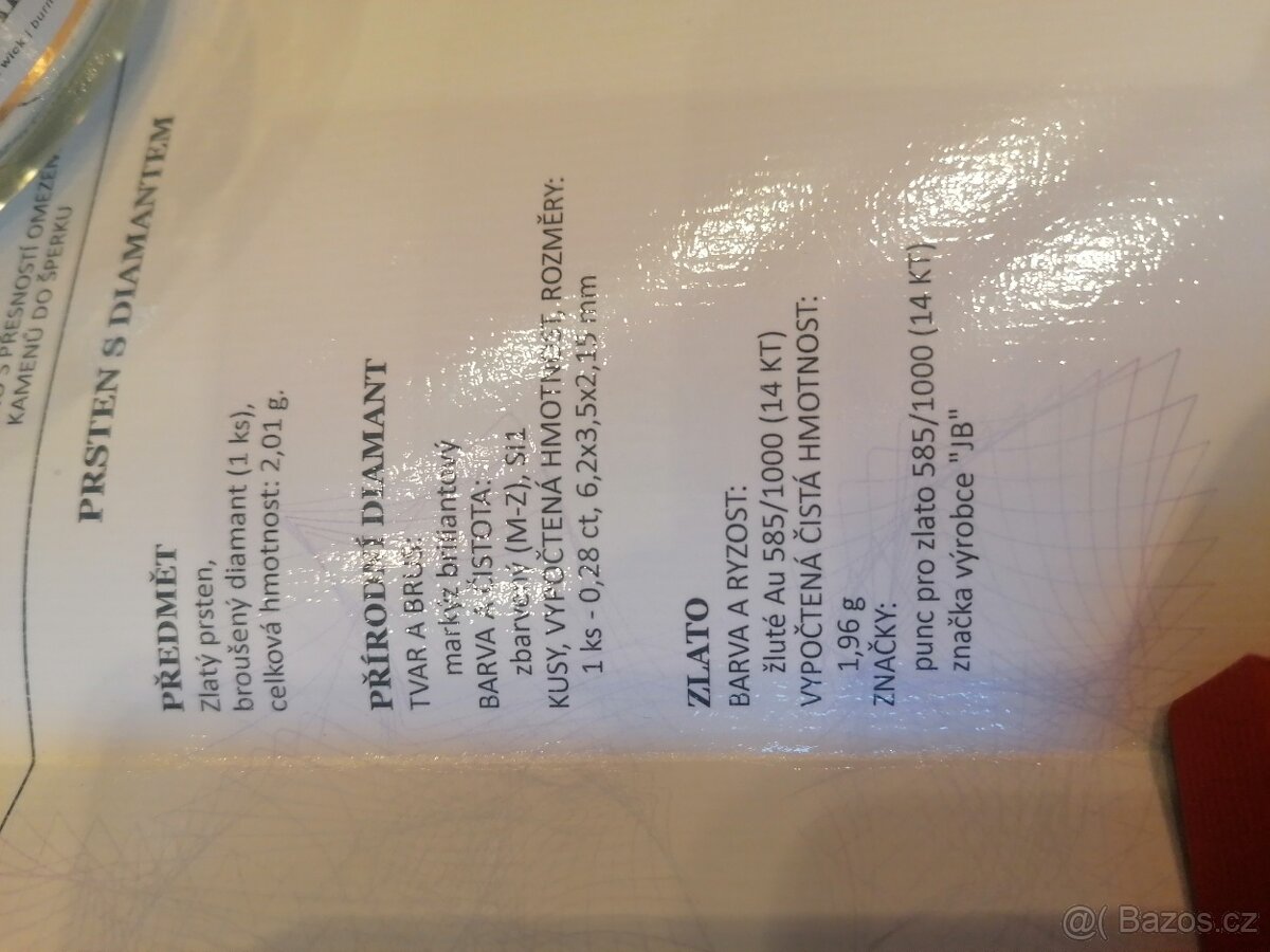 Zlatý prsten s diamantem - 3