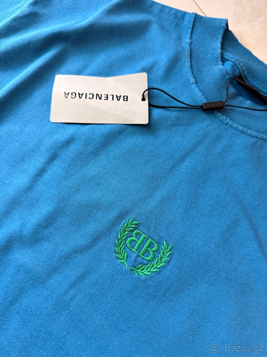 Balenciaga pánské tričko – nové, vel. L, modré - 3