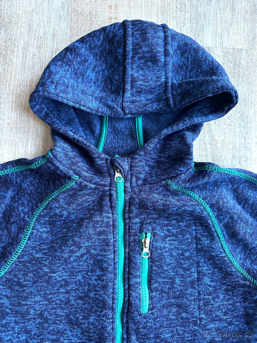 Pletená mikina s kapucí KIK vel. 146-152, žíhaná modrá - 3