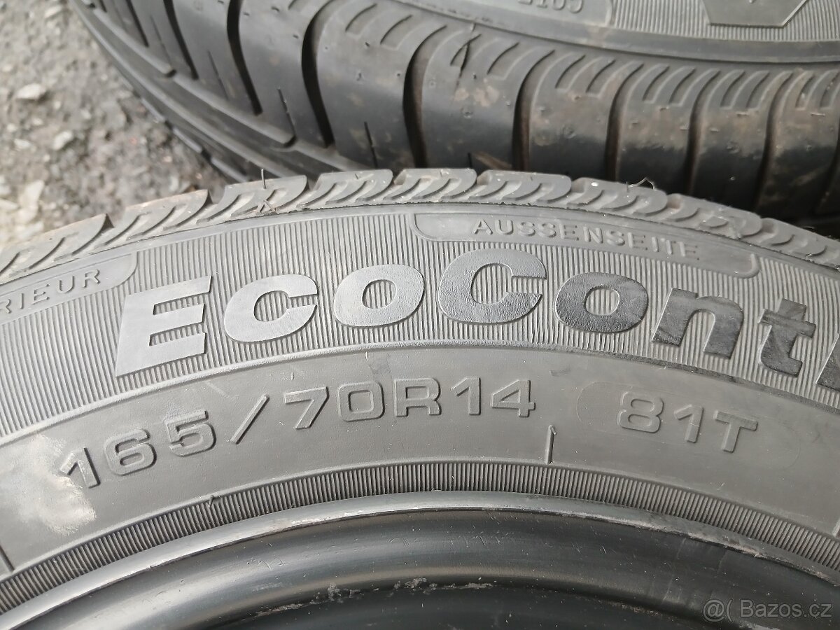 Prodám sadu kol Nissan 165/70R14 letní - 3