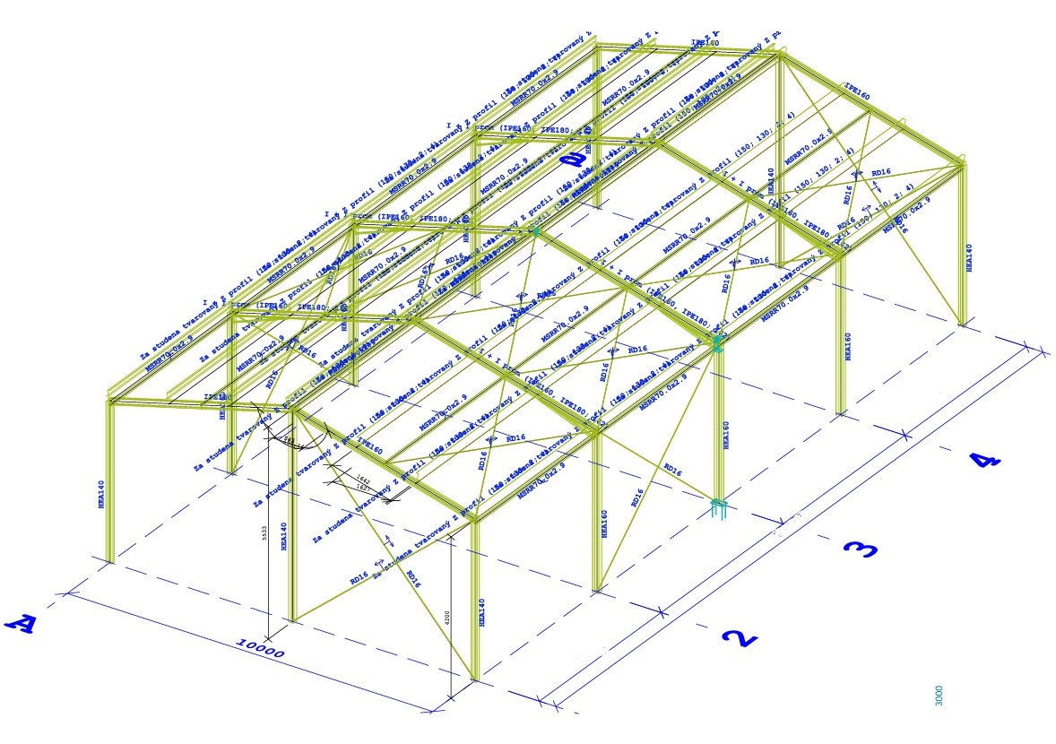 Konstrukce 10x20x4,5m - 3