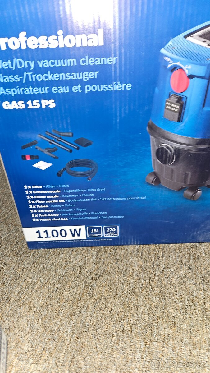 Vysavač Bosch GAS 15 PS a excentricka bruska Bosch GEX 125 - 3