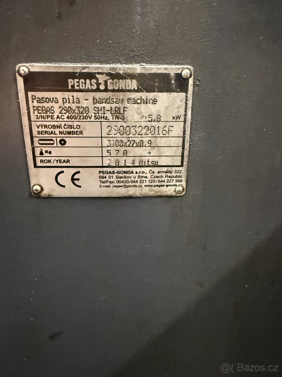 Pásová pila Pegas 290x320 SHI-LR-F - 3