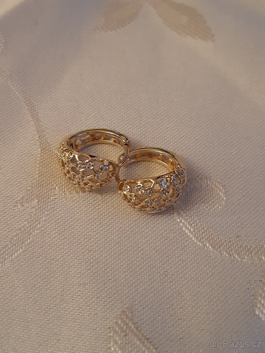 Luxusní pozlacené náušnice - 3