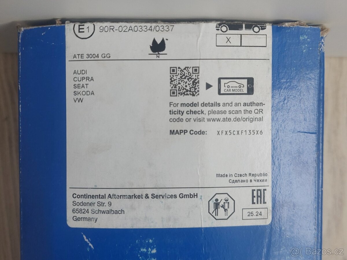 Sada brzdových destiček ATE - AT 602617 - 3