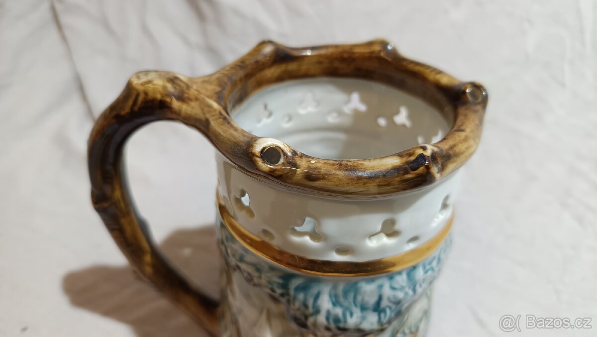 Retro dekorační porcelánový hrnek - 3