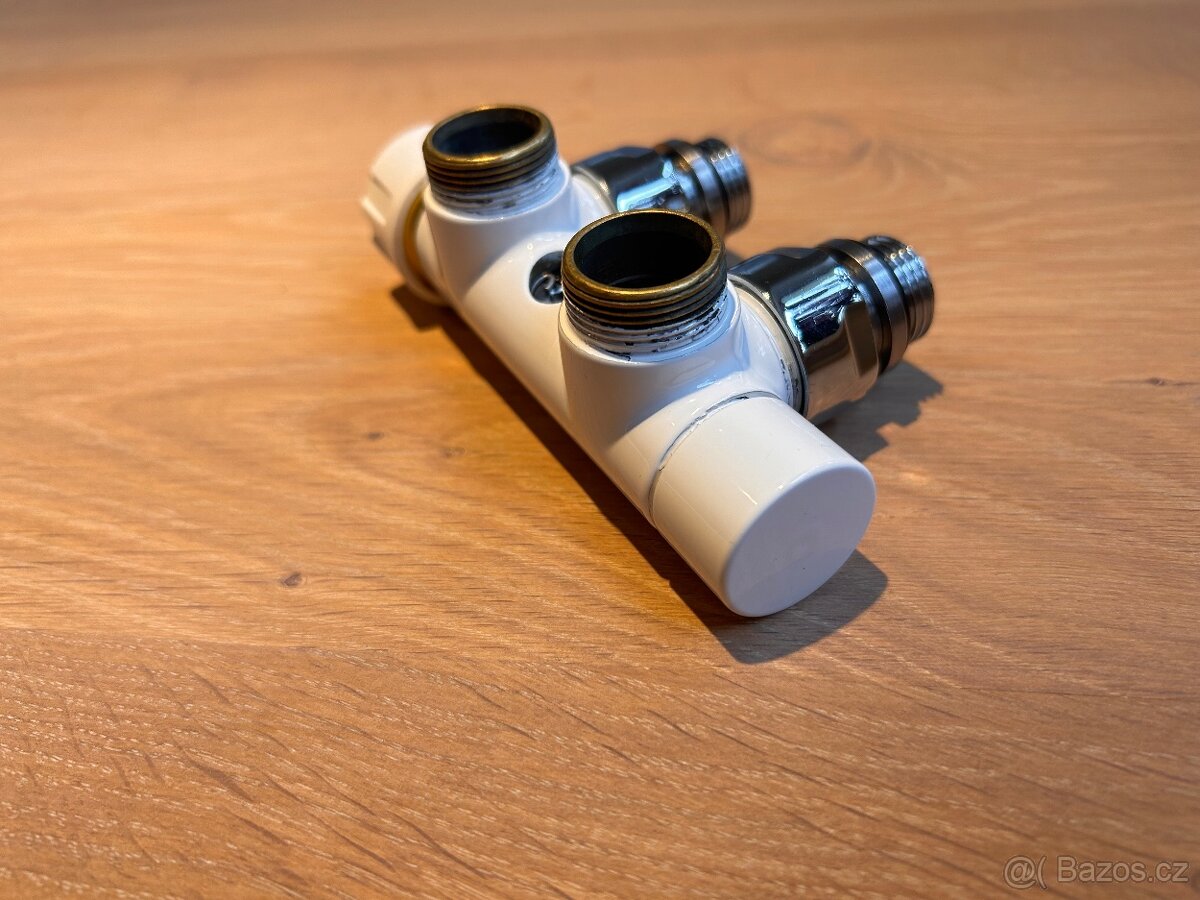 Ventil CARLIX Centrixblock 50mm 1/2" x 24-19mm, rohový, bílá - 3