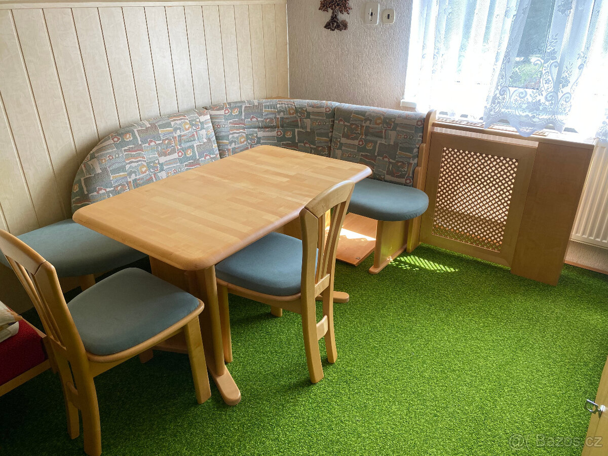 Masivní rohová lavice z jasanu zakázková výroba. - 3