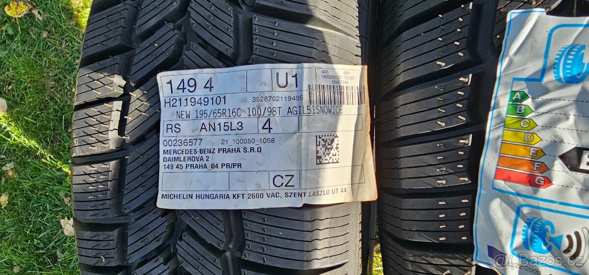 Nové zimní pneumatiky Michelin 195/65/16C 100/98 - Sleva 38% - 3