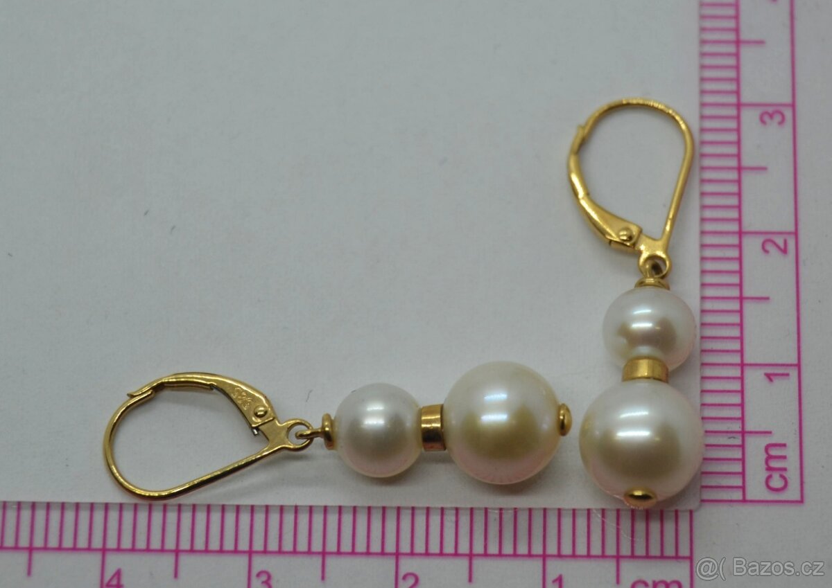 Zlaté náušnice Perly - 3