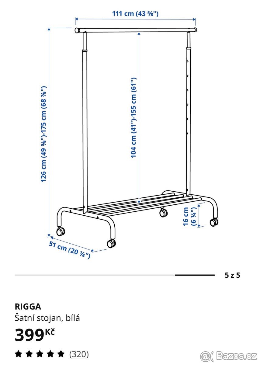 Šatní stojan Rigga IKEA - 3