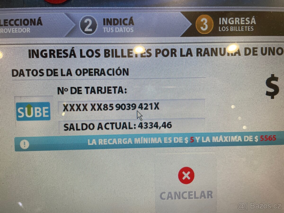 SUBE karta Buenos Aires - 3