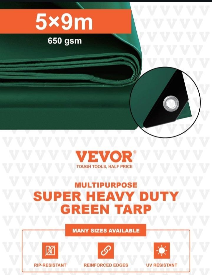 těžká plachta 9 x 5 metrů, 32kg, zelená - 3