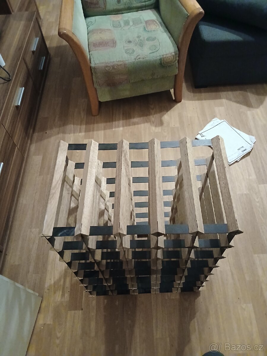 Stojan na vína(40 láhví)-Ocel,Dřevo - 3