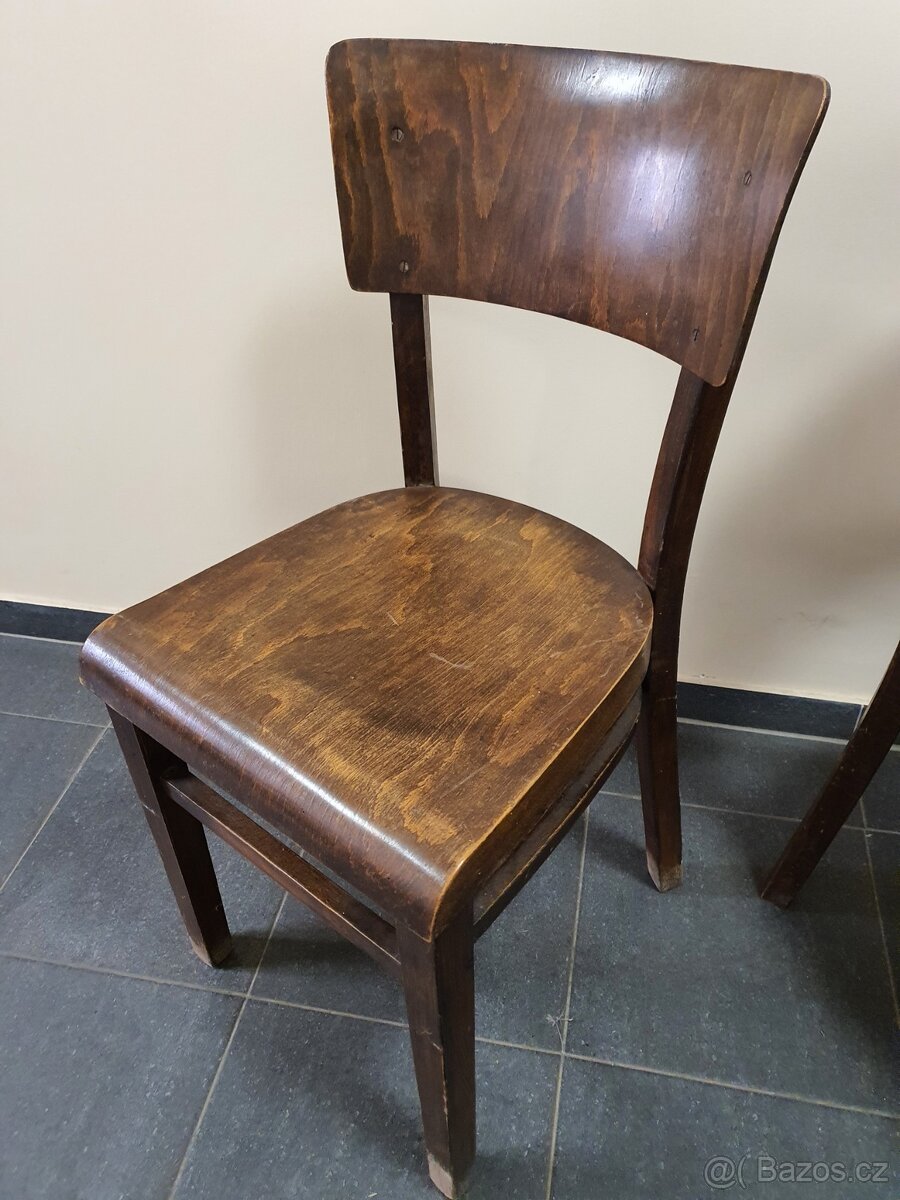 retro starožitné ČSR židle 4ks socialismus 1940 - 1950 - 3