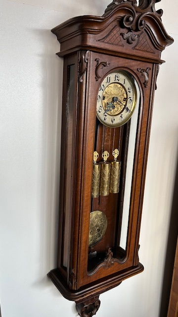 Třízávažové hodiny vídeňské baroko Gustav Becker. - 3